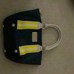 Michael Kors yellow and blue summer shoulder bag